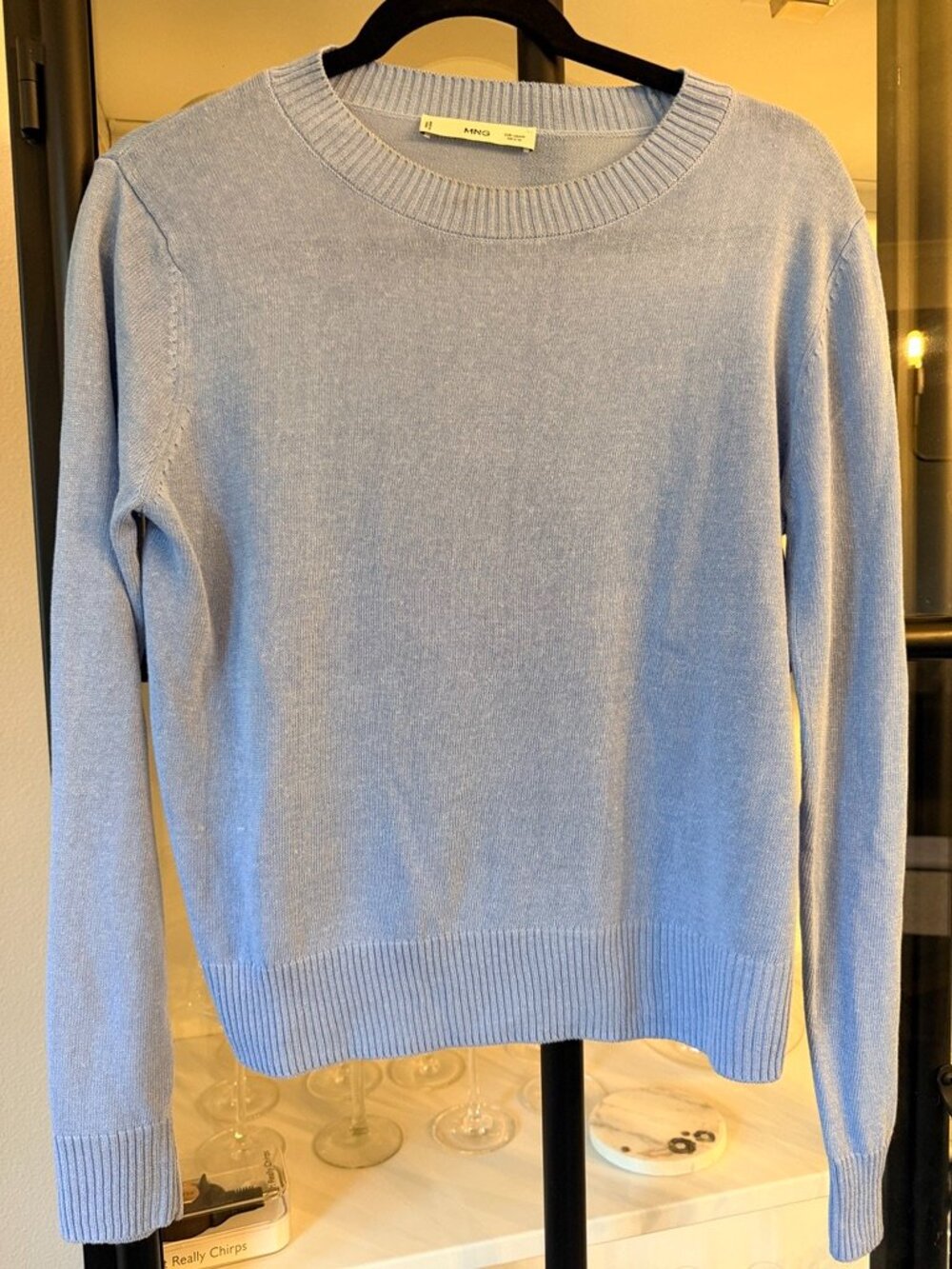 Mango Linen-Blend Lightweight Fine Knit Pullover Sweater Size Medium